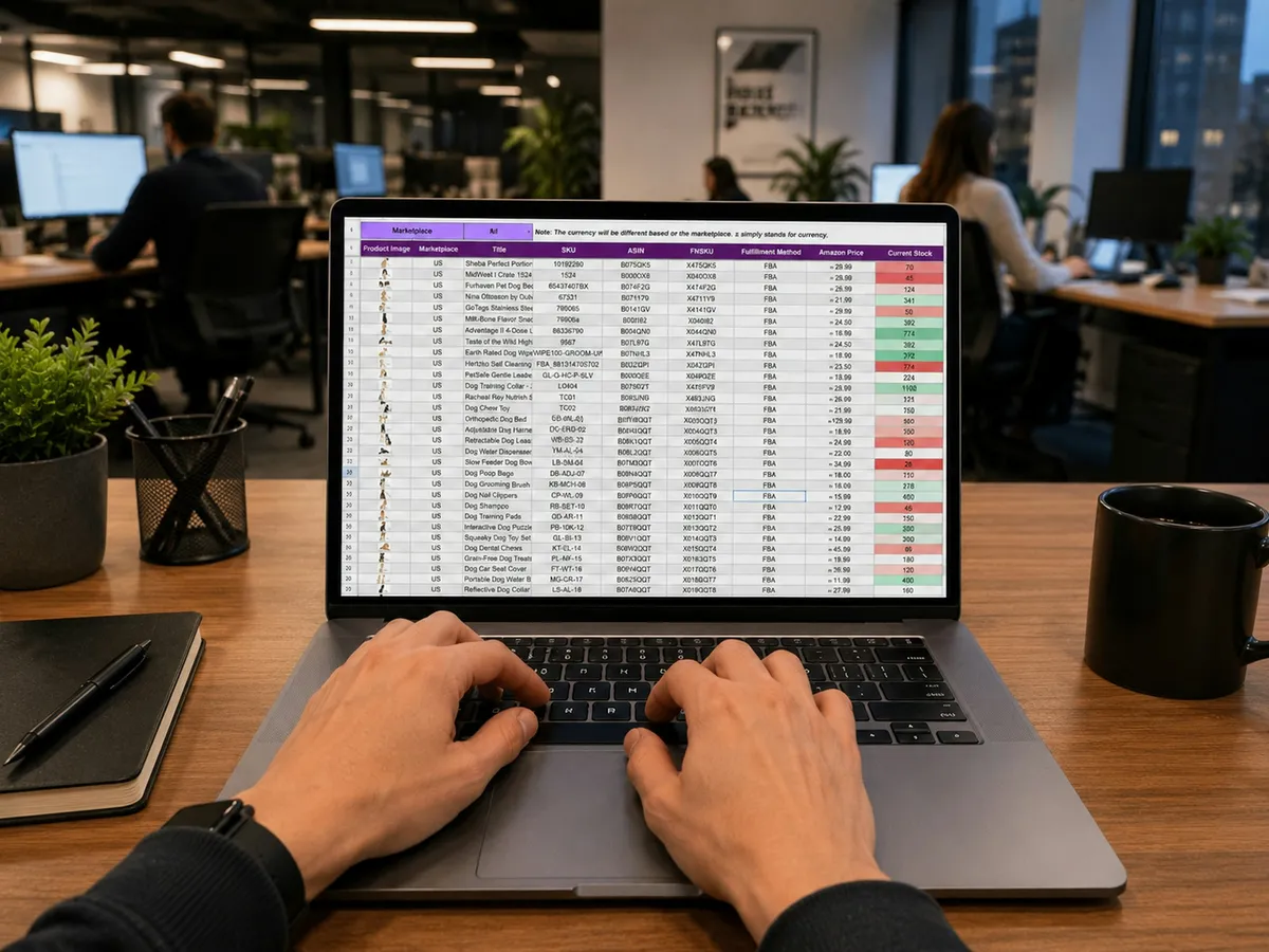 Financial work on a laptop